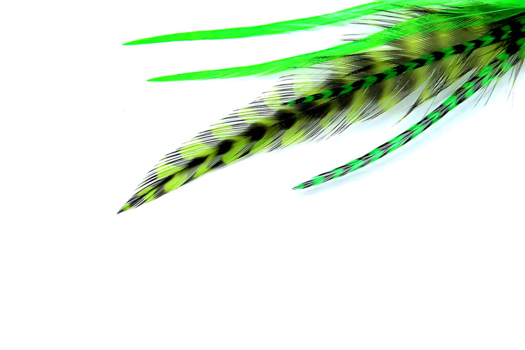 Medium Green Loose Hair Feathers