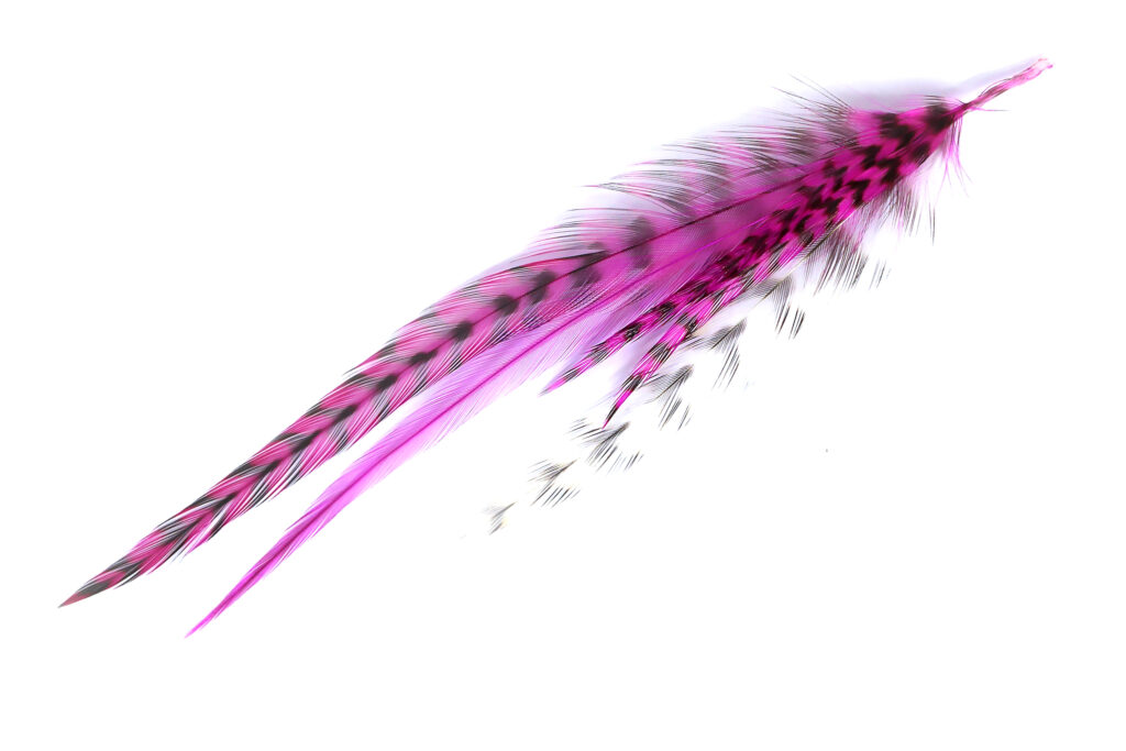 Medium Pink Bonded Hair Feathers