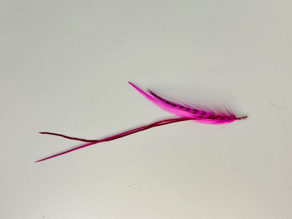 Pink Long Bonded Hair Feathers