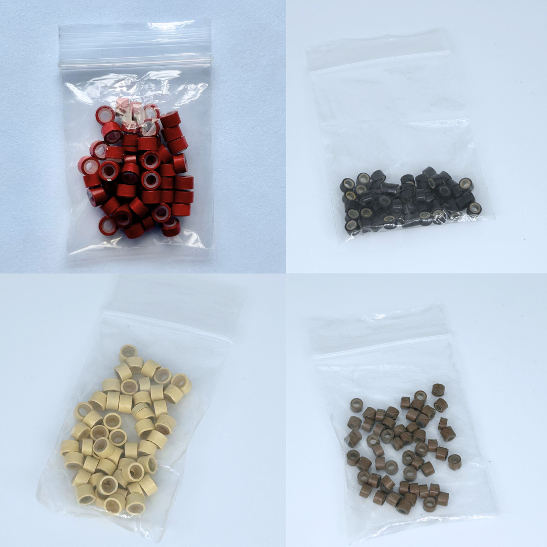 Hair Extension Beads - Burgundy, Black, Blonde, Brown
