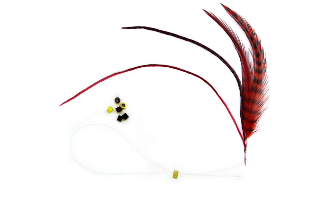 Long Orange Bonded Hair Feathers